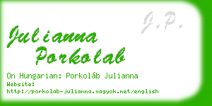 julianna porkolab business card